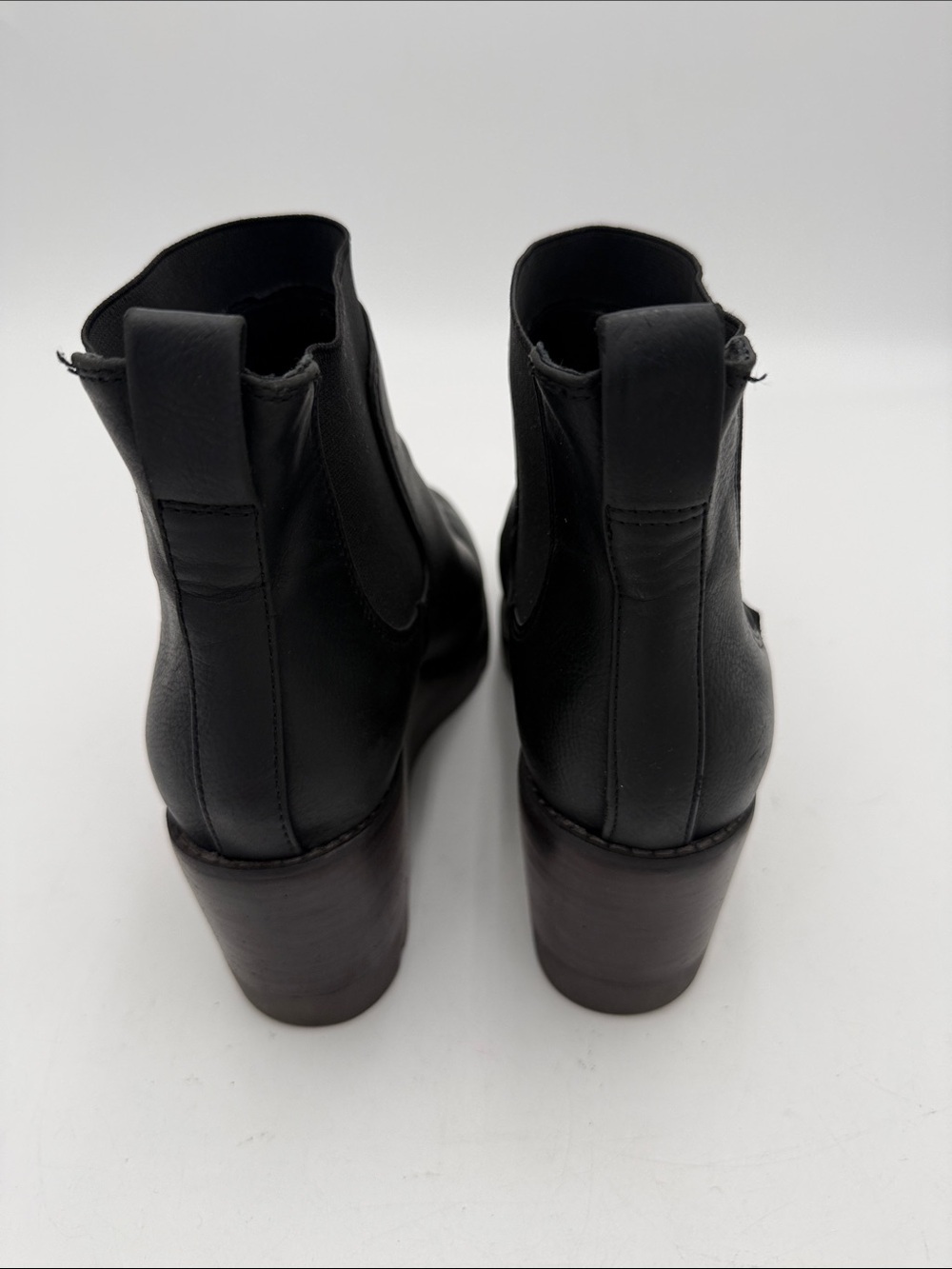 Crown Vintage Black Wedge Chelsea Ankle Boots women 7w casual office Y2K - Picture 5 of 14